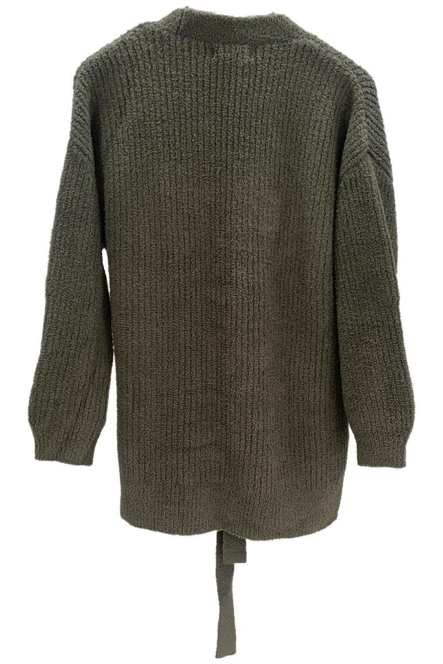 Barefoot Dreams Women's CozyChic Side-Tie Cardigan Olive Branch - Regular - Picture 2 of 2
